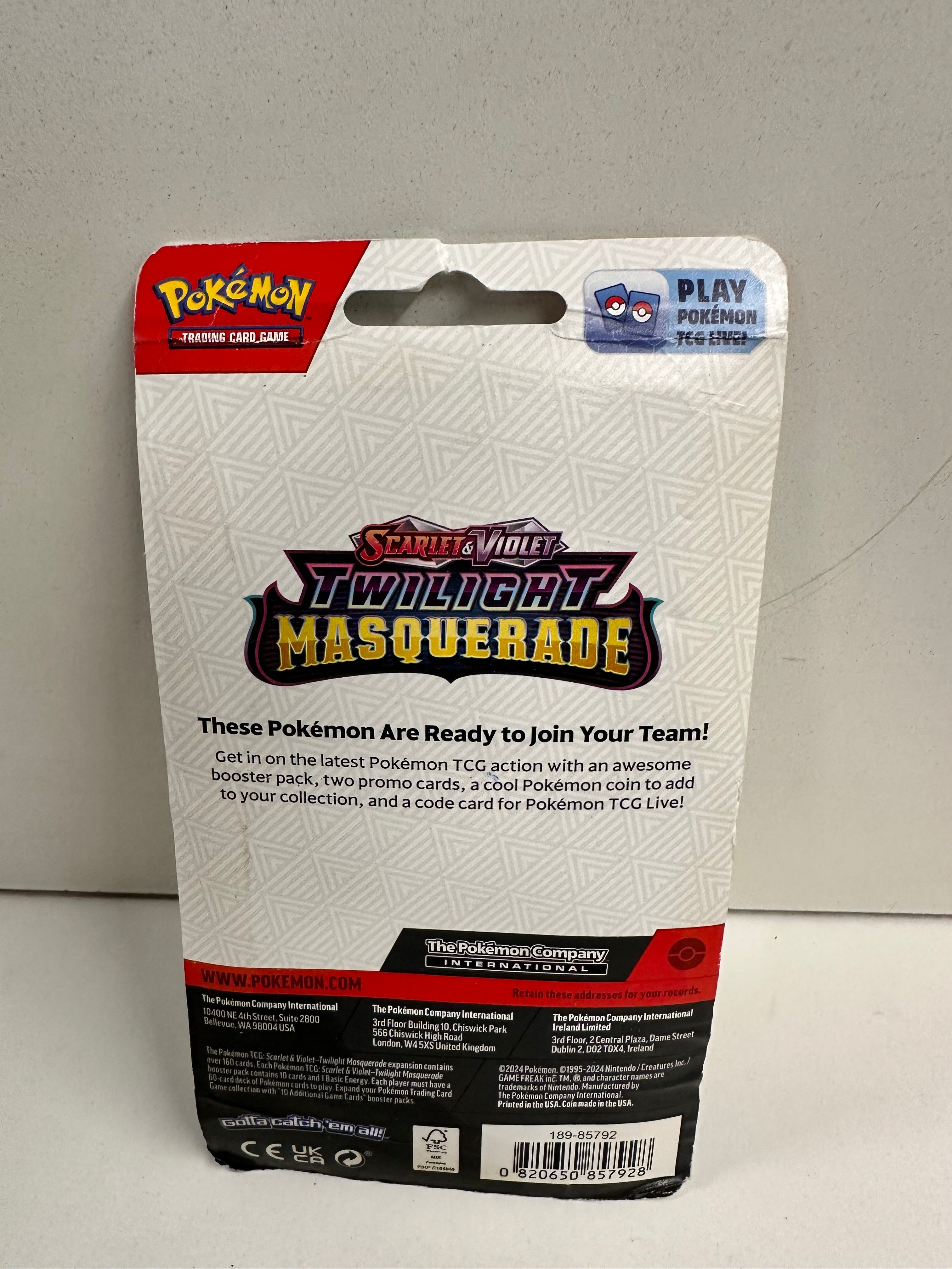 Pokemon Lokix/Nymble Twilight Masquerade Blister Pack + Coin