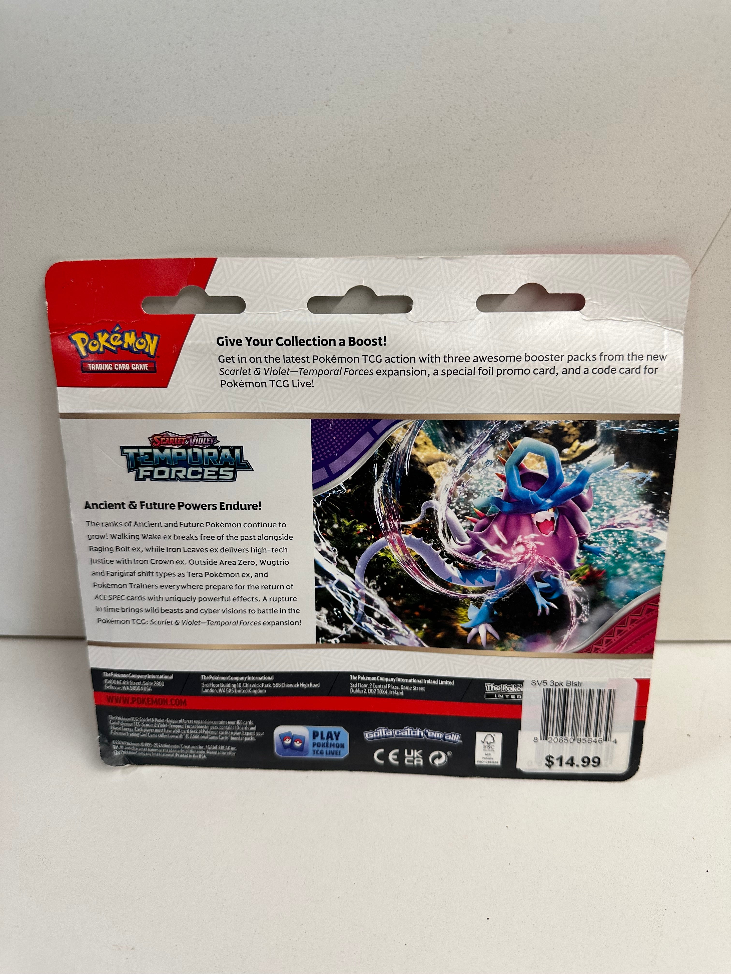 Pokemon TCG 3 Pack - Scarlet & Violett - Temporal Forces Cleffa Sealed
