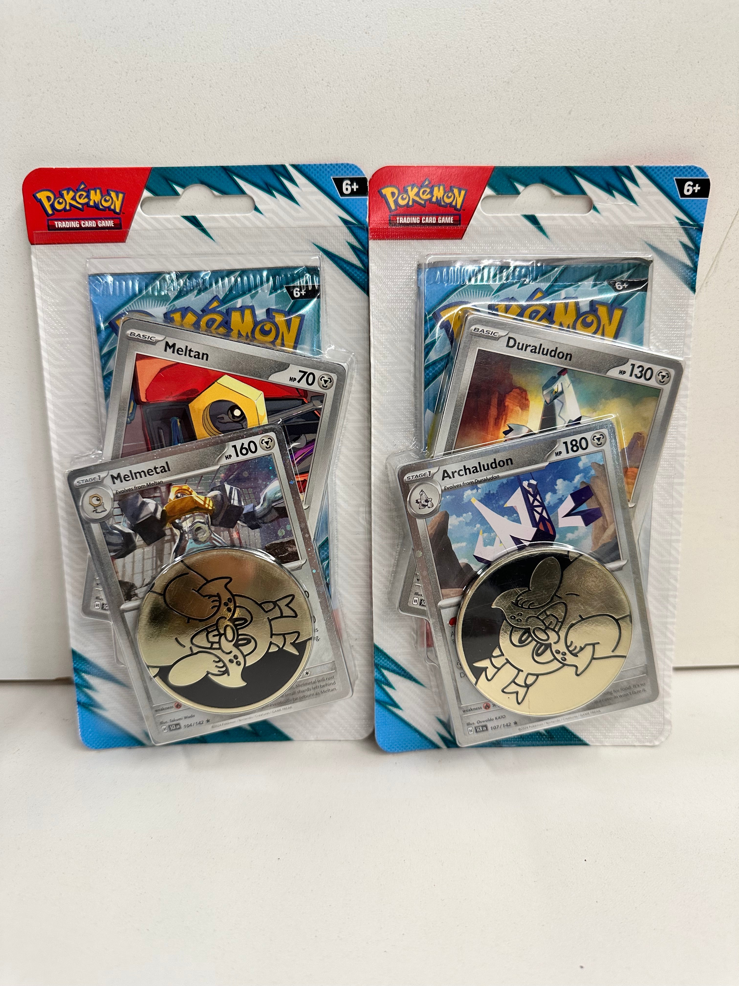 Pokémon TCG Journey Together Blister Pack Bundle 2 Packs Melmetal Archaludon