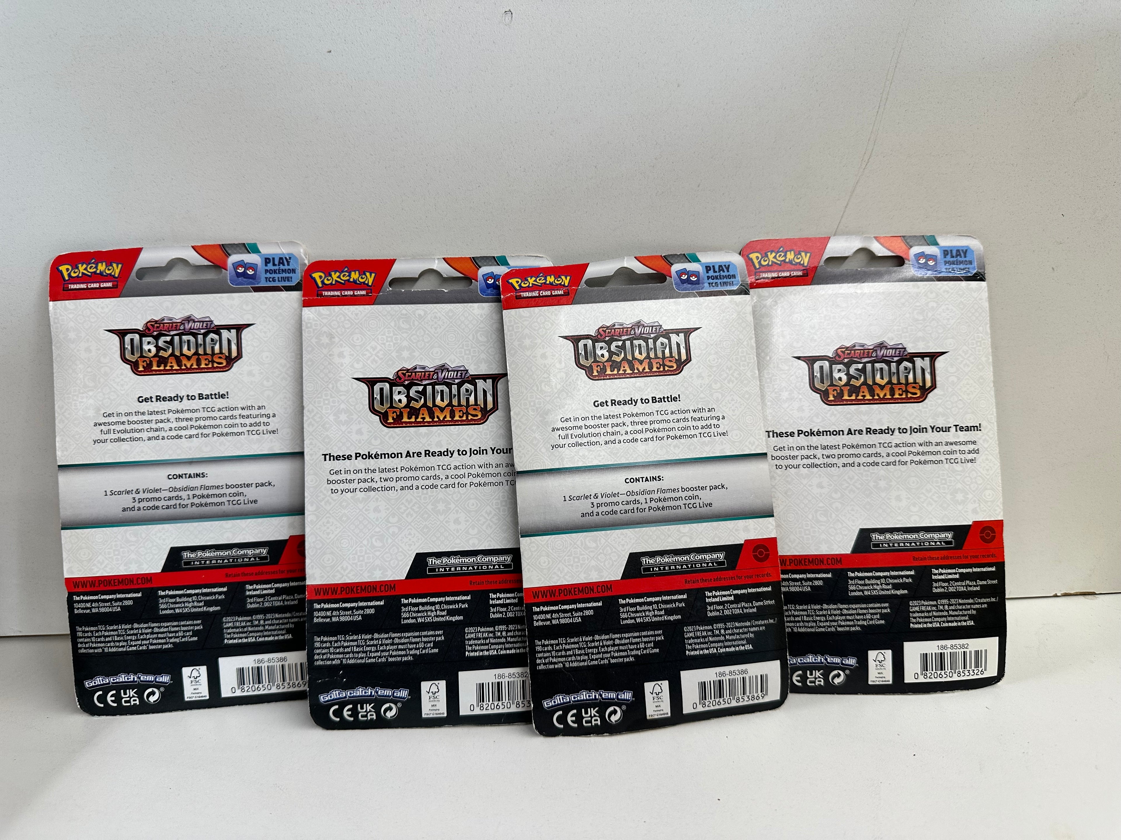 4X POKEMON TCG SCARLET & VIOLET OBSIDIAN FLAMES PACKS