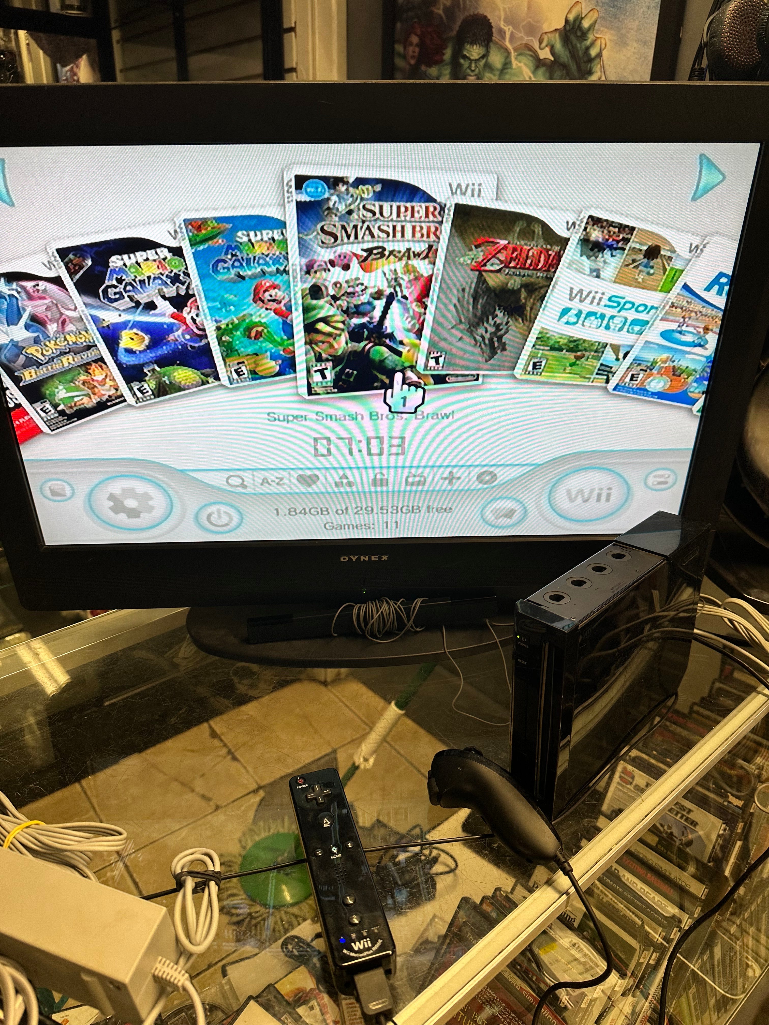 Jailbroken Black Wii with 11 Rare Valuable Wii Games & 8 Rare Valuable Game Cube Games